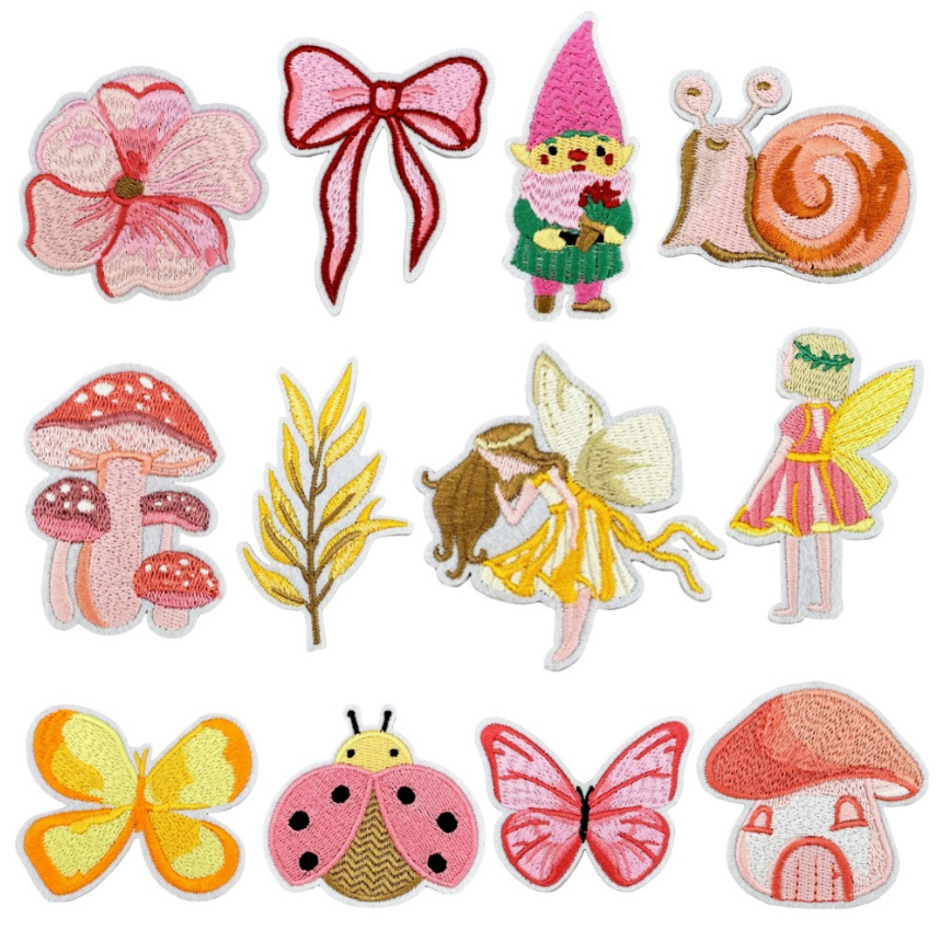 Phone Accessories Pictures - 10 sztuk Rośliny Ślimak Grzyb Haftowana