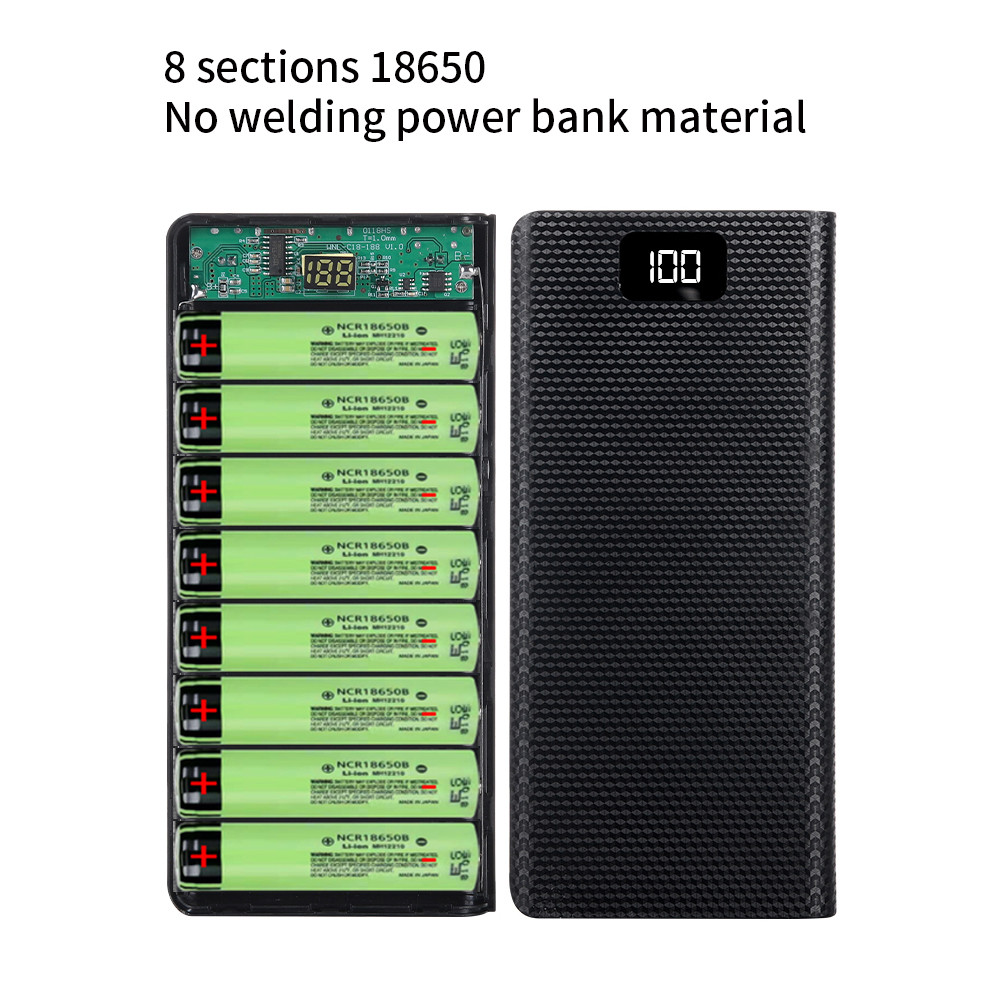 DIY 8 * 18650 Obudowa akumulat – Portable Charger 20000Mah recenzja i cena